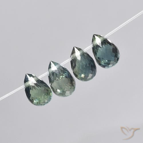 2.78ctw Naturale Verdazzurro Zaffiro, Taglio briolette, VS