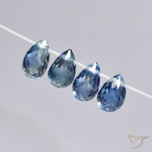 2.82ctw Naturale Blu scuro Zaffiro, Taglio briolette, VS