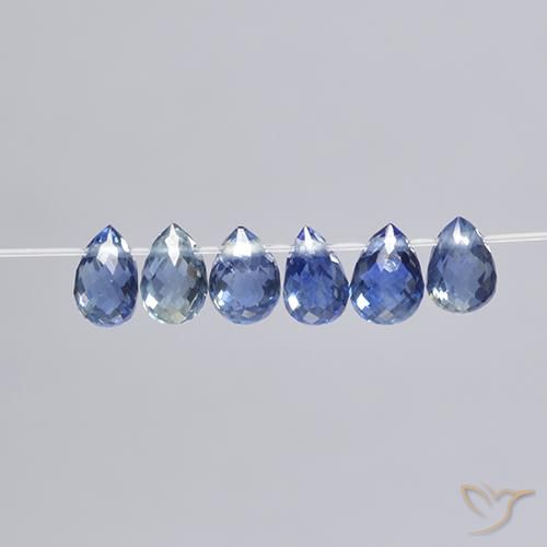 Gemme di Zaffiro Blu navy naturale da 2.49 ct, Taglio briolette, VS