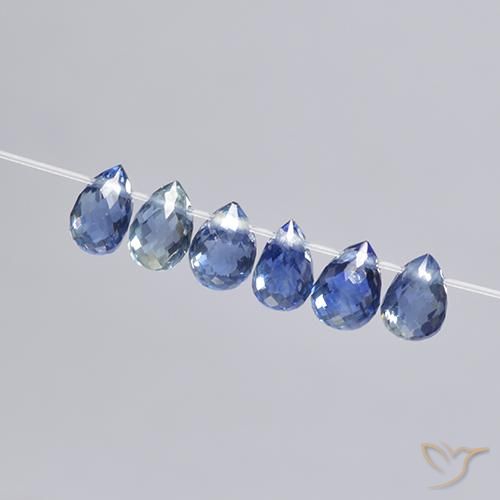 Gemme di Zaffiro Blu navy naturale da 2.49 ct, Taglio briolette, VS