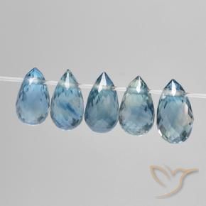 Gemme di Zaffiro Blu naturale da 2.12 ct, Taglio briolette, VS