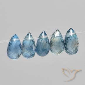Gemme di Zaffiro Blu naturale da 2.12 ct, Taglio briolette, VS