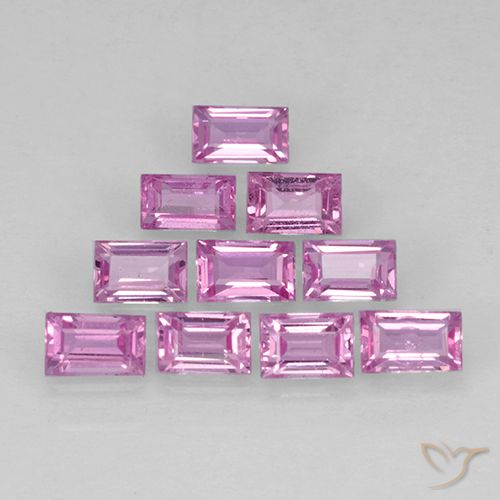 1.18ctw Naturale Rosa chiaro Zaffiro, Taglio a baguette, VS
