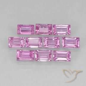 Gemme di Zaffiro Rosa chiaro naturale da 1.18 ct, Taglio a baguette, VS