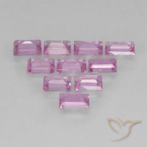 Gemme di Zaffiro Rosa chiaro naturale da 1.18 ct, Taglio a baguette, VS
