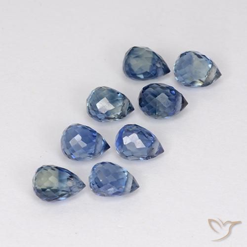 Gemme di Zaffiro Viola blu chiaro naturale da 2.66 ct, Taglio briolette, VS