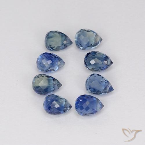 Gemme di Zaffiro Viola blu chiaro naturale da 2.66 ct, Taglio briolette, VS