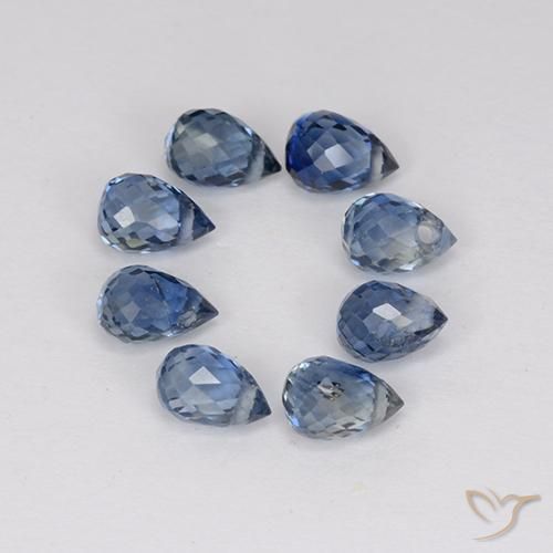 Gemme di Zaffiro Blu scuro naturale da 2.57 ct, Taglio briolette, VS