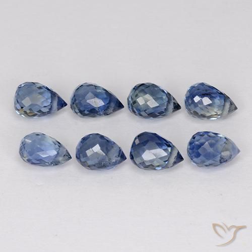 Gemme di Zaffiro Blu scuro naturale da 2.57 ct, Taglio briolette, VS