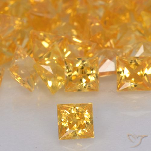 0.18ct Naturale Oro Zaffiro, Quadrato, VVS-VS