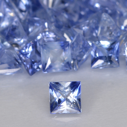 Zaffiro Viola elettrico blu naturale da 0.19 ct, Quadrato, VVS-VS