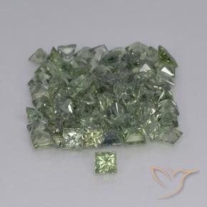 Zaffiro Verde Salvia Chiaro naturale da 0.22 ct, Quadrato, VVS-VS