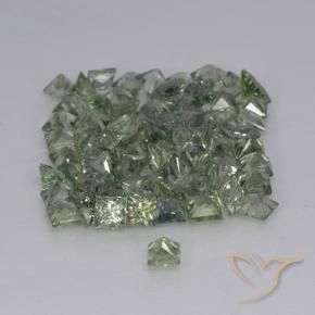 Zaffiro Verde Salvia Chiaro naturale da 0.22 ct, Quadrato, VVS-VS