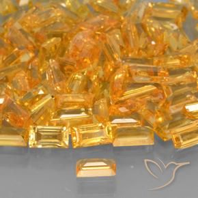 Zaffiro Arancio Medio naturale da 0.26 ct, Taglio a baguette, VVS-VS