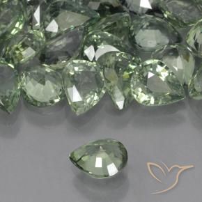 Zaffiro Verde chiaro naturale da 0.68 ct, Forma a pera, VVS-VS