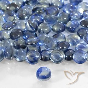 Zaffiro Blu scuro naturale da 0.41 ct, Rotondo, Trasparente
