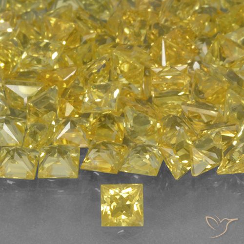 0.17ct Naturale Giallo Zaffiro, Quadrato, VVS-VS