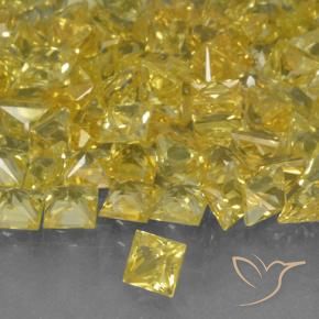 Zaffiro Giallo naturale da 0.17 ct, Quadrato, VVS-VS