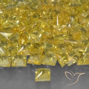 Zaffiro Giallo naturale da 0.17 ct, Quadrato, VVS-VS