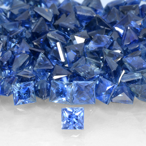 Zaffiro Blu scuro naturale da 0.17 ct, Quadrato, VVS-VS