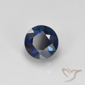 Zaffiro Blu notte naturale da 0.58 ct, Rotondo, VVS-VS