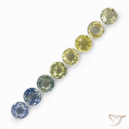 3.56ctw Naturale Multicolore Zaffiro, Rotondo, VS