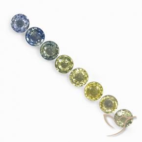 Gemme di Zaffiro Multicolore naturale da 3.56 ct, Rotondo, VS