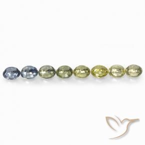 Gemme di Zaffiro Multicolore naturale da 3.56 ct, Rotondo, VS