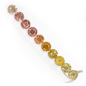 Gemme di zaffiro multicolore naturale da 3,57 ct, taglio rotondo, VS