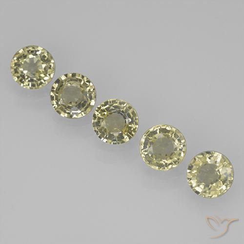 Gemme di Zaffiro Giallo chiaro naturale da 2.18 ct, Rotondo, VVS-VS