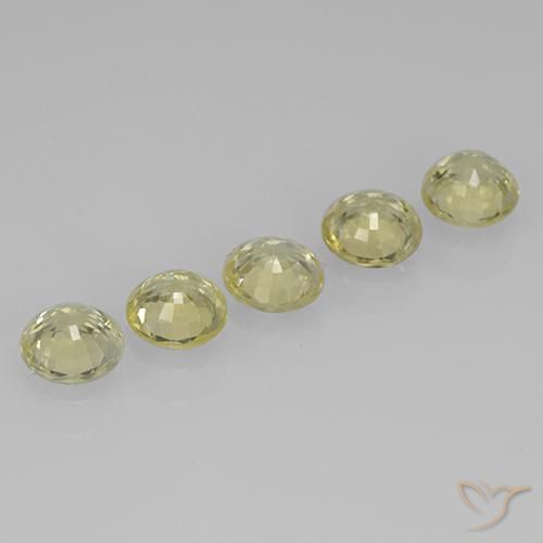 Gemme di Zaffiro Giallo chiaro naturale da 2.18 ct, Rotondo, VVS-VS