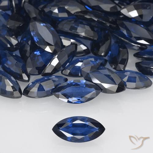 Zaffiro Blu navy naturale da 0.67 ct, Taglio marquise, VVS-VS