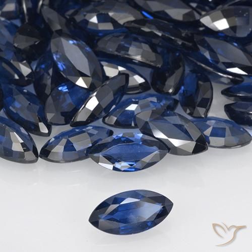Zaffiro Blu navy naturale da 0.67 ct, Taglio marquise, VVS-VS