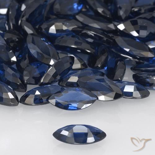 Zaffiro Blu navy naturale da 0.67 ct, Taglio marquise, VVS-VS