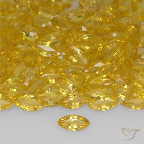 Zaffiro Dorato naturale da 0.20 ct, Taglio marquise, VVS-VS
