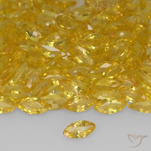Zaffiro Dorato naturale da 0.20 ct, Taglio marquise, VVS-VS