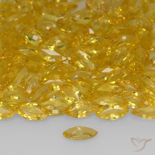 Zaffiro Dorato naturale da 0.20 ct, Taglio marquise, VVS-VS