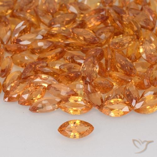 0.20ct Naturale Arancia tigre Zaffiro, Taglio marquise, VVS-VS