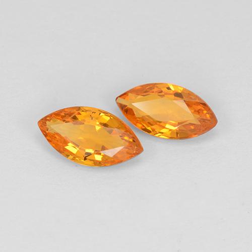 Gemme di Zaffiro Arancio Medio naturale da 0.92 ct, Taglio marquise, VS