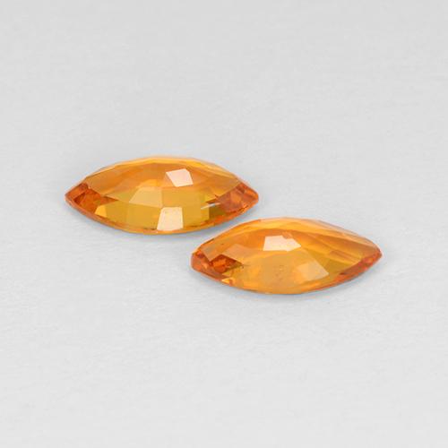 Gemme di Zaffiro Arancio Medio naturale da 0.92 ct, Taglio marquise, VS