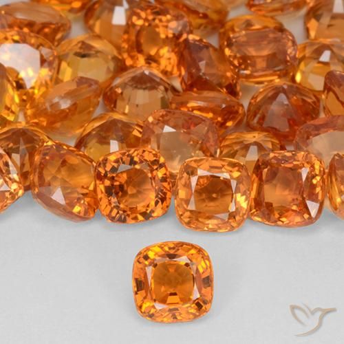 0.49ct Naturale Arancione brillante Zaffiro, Cuscino, VVS-VS
