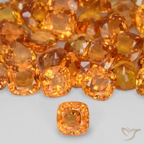 0.52ct Naturale Arancione brillante Zaffiro, Cuscino, VVS-VS
