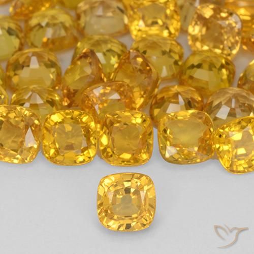 0.49ct Naturale Dorato Zaffiro, Cuscino, VVS-VS