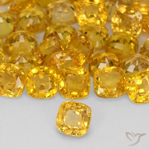 Zaffiro Dorato naturale da 0.49 ct, Cuscino, VVS-VS