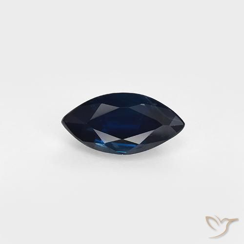 Zaffiro Blu scuro naturale da 0.96 ct, Taglio marquise, VVS-VS
