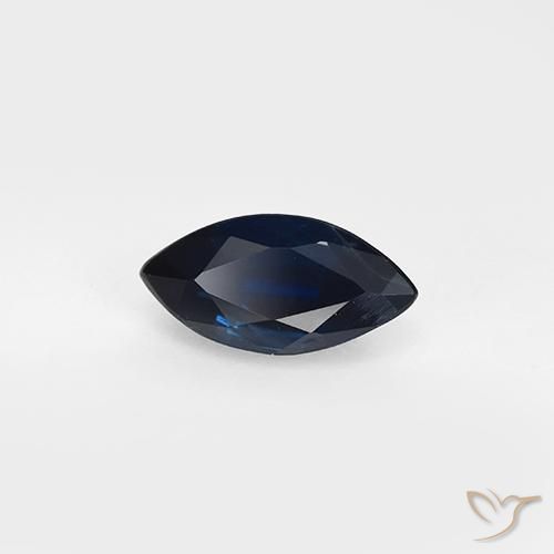 Zaffiro Blu scuro naturale da 0.96 ct, Taglio marquise, VVS-VS