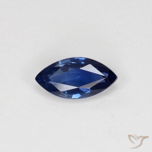 Zaffiro Azzurro crepuscolare naturale da 0.81 ct, Taglio marquise, VVS-VS