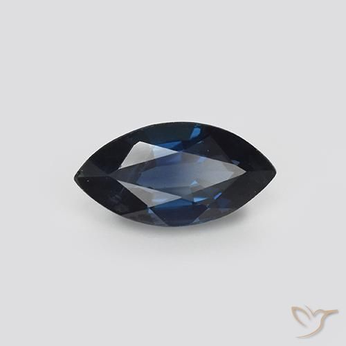 Zaffiro Blu nerastro naturale da 1.17 ct, Taglio marquise, VVS-VS