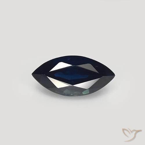 1.07ct Naturale Blu nerastro Zaffiro, Taglio marquise, VVS-VS