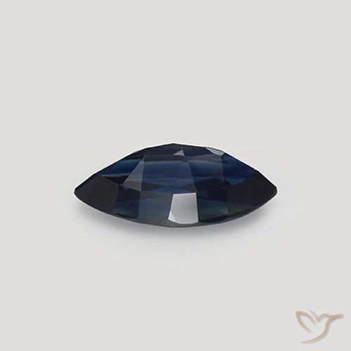 Zaffiro Blu nerastro naturale da 1.07 ct, Taglio marquise, VVS-VS